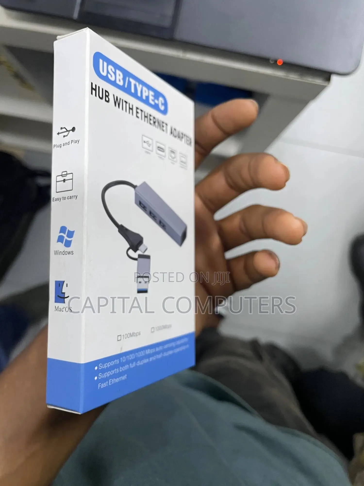 Usb/Type C Hub With Ethernet Adapter