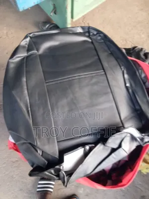 Seat Cover Black Leather Fabric