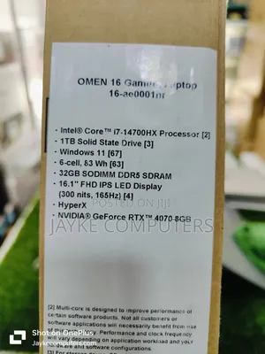 New Laptop HP Omen 16 32GB Intel Core I7 SSD 1T