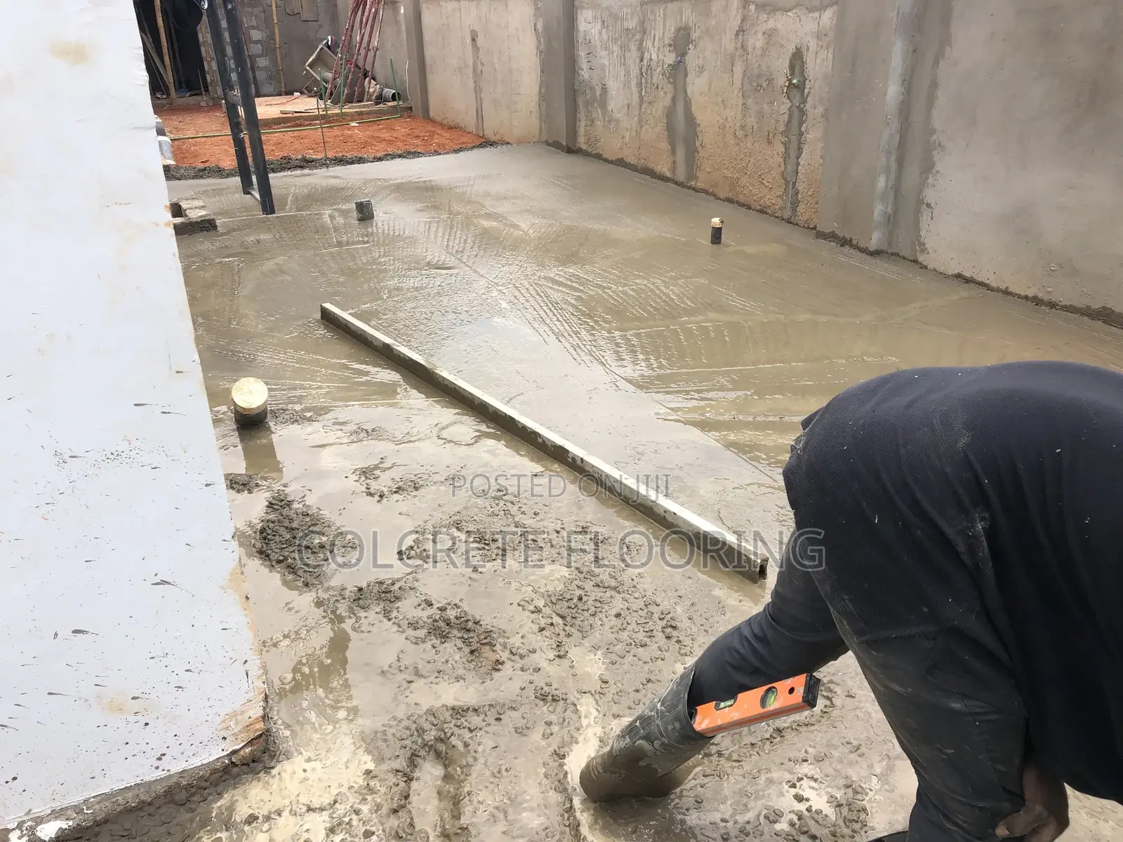 Dark Grey Pebble Wood Concrete Imprints
