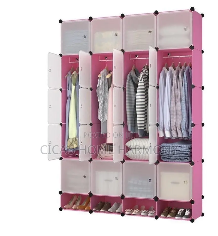 Pink 16 Cubes Wardrobe
