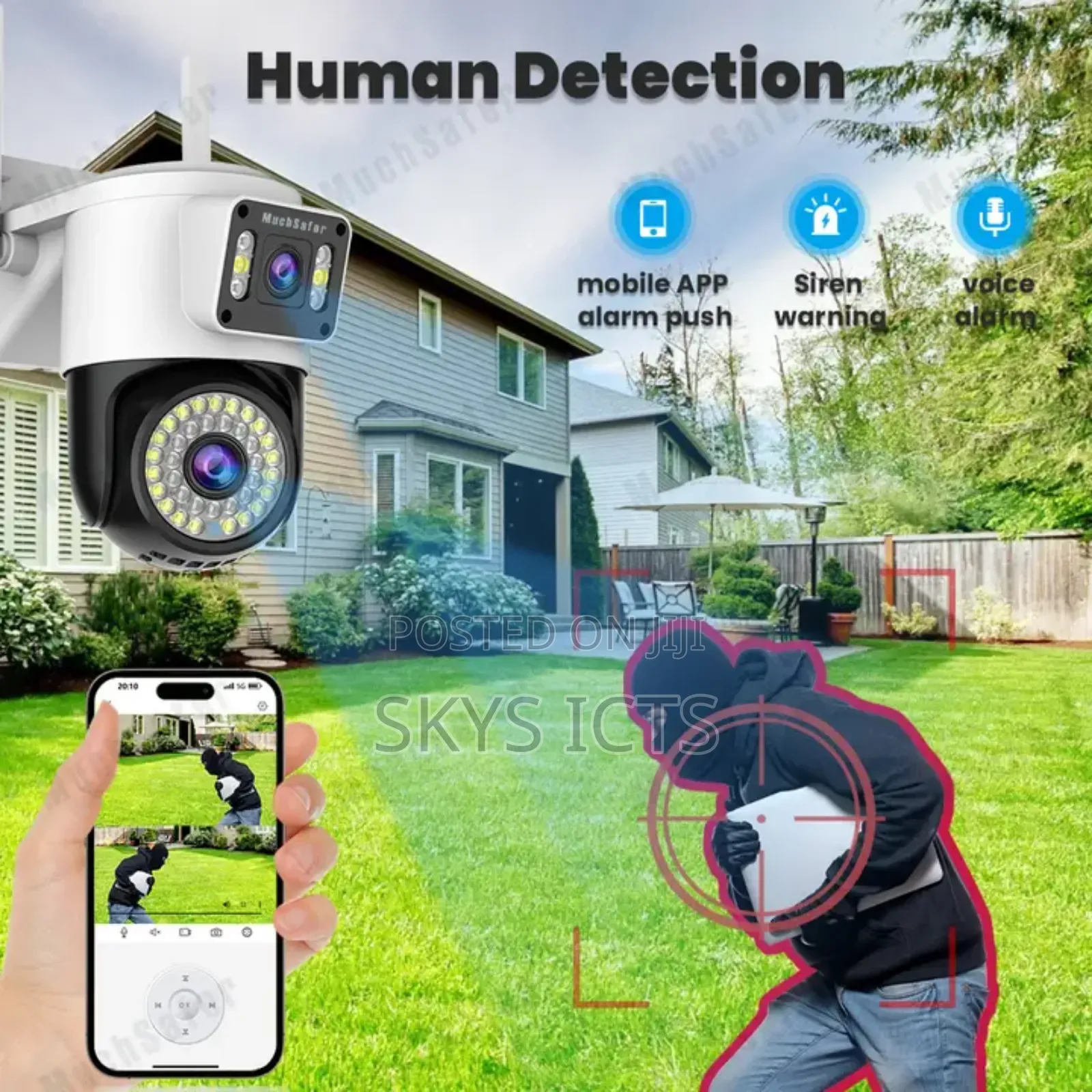 Smart Wifi PTZ IP Outdoor Camera -2mp Dual Lens