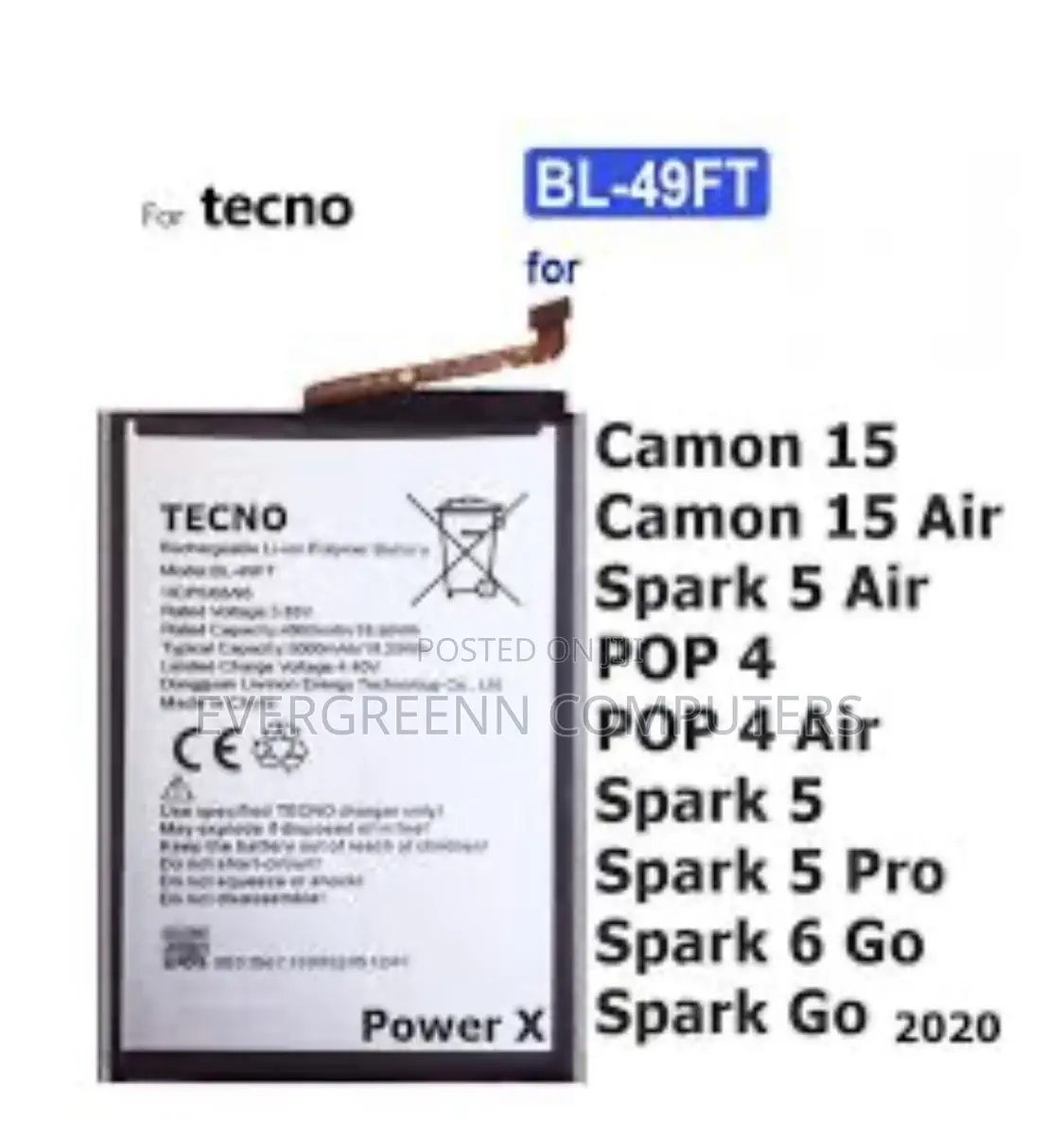 All Models of Tecno and Infinix Batteries Are Available