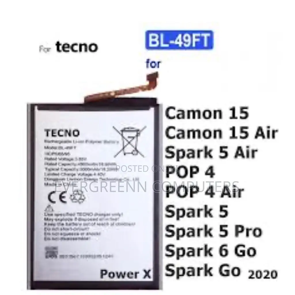 All Models of Tecno and Infinix Batteries Are Available