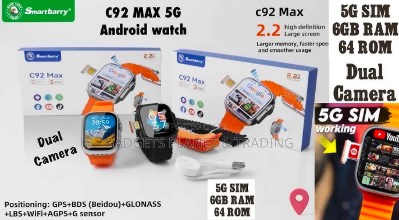 Smartbarry C92 Max Full Android Watch - 6g+64gb, Sim Wifi