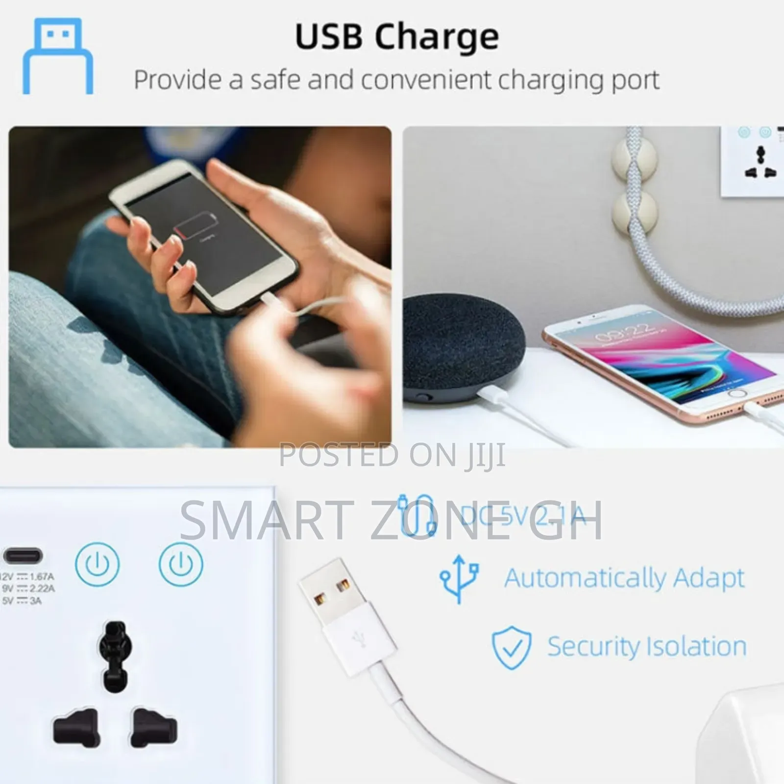 Smart Zigbee Double Socket With Type C