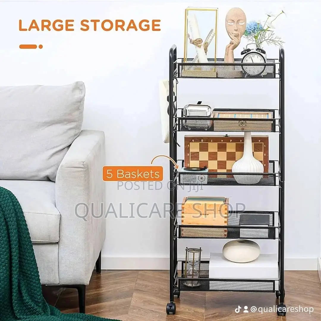 5 Tier Metal Rack 5 Layer Storage Cart