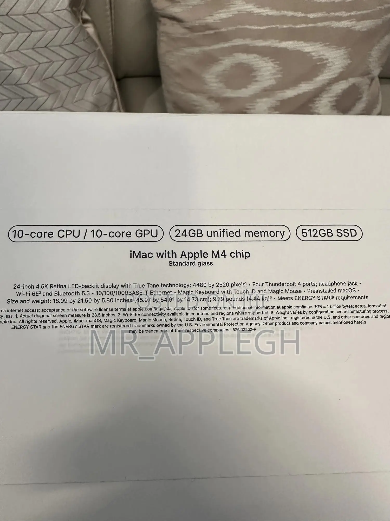 New Desktop Computer Apple iMac M4 24GB SSD 512GB