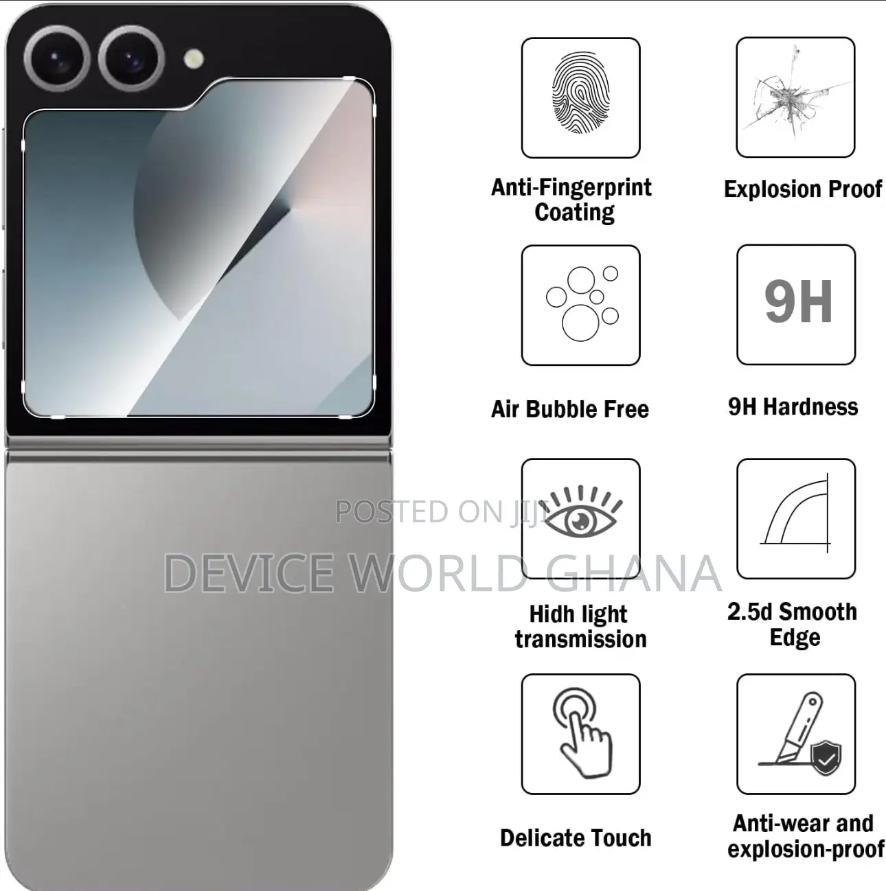 Hd Glass Protector for Samsung Z Flip 7 6 5 Display Screen