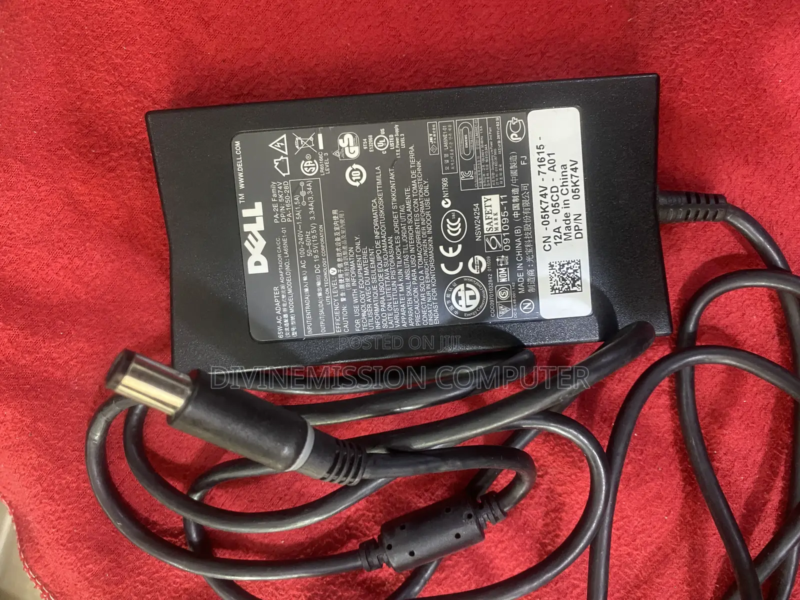 Dell Big Pin Flat Head Charger /Adapter Indicator 19.5v,65w