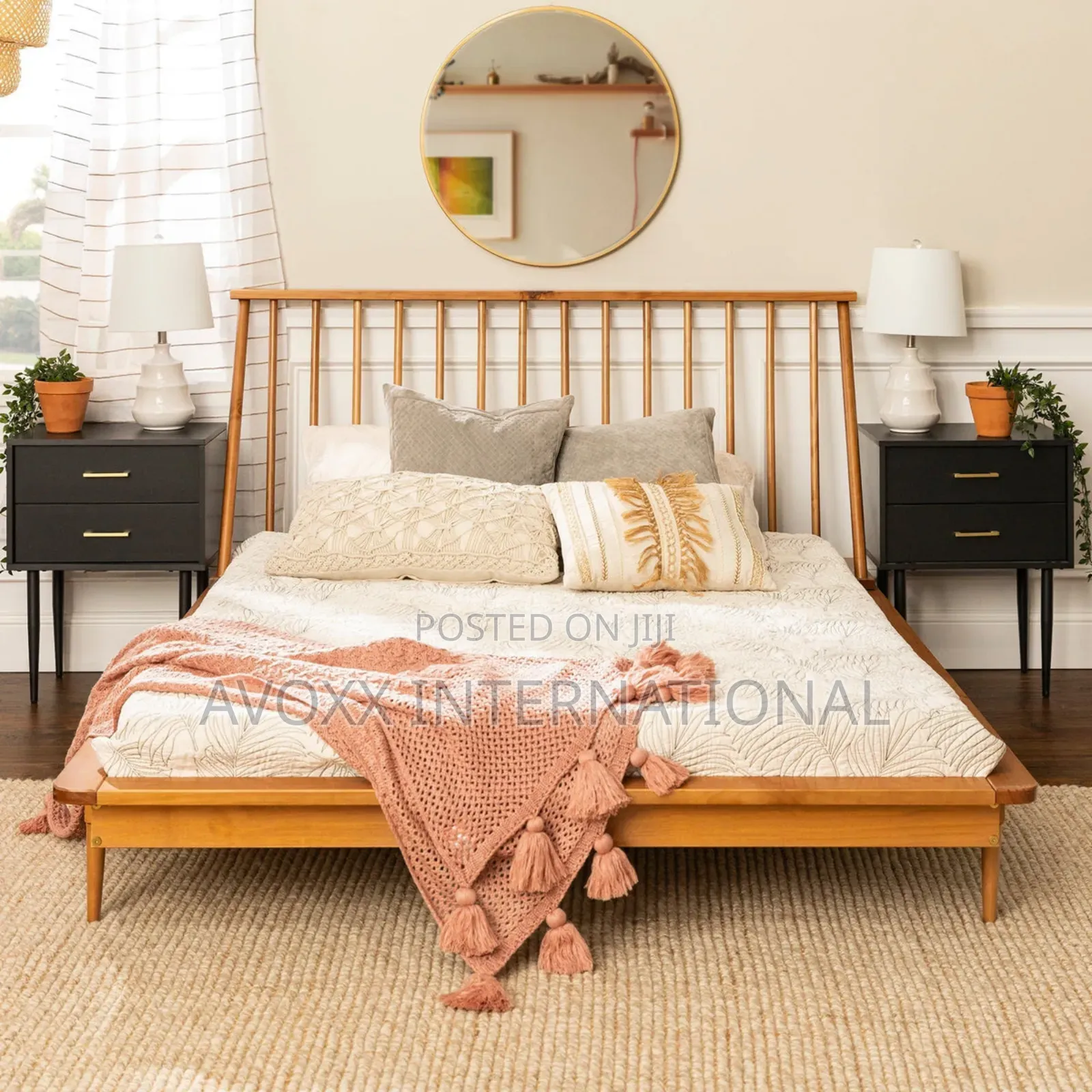Walker Edison BQSPINCA Modern Wood Queen Spindle Bed