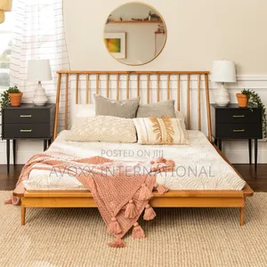Walker Edison BQSPINCA Modern Wood Queen Spindle Bed