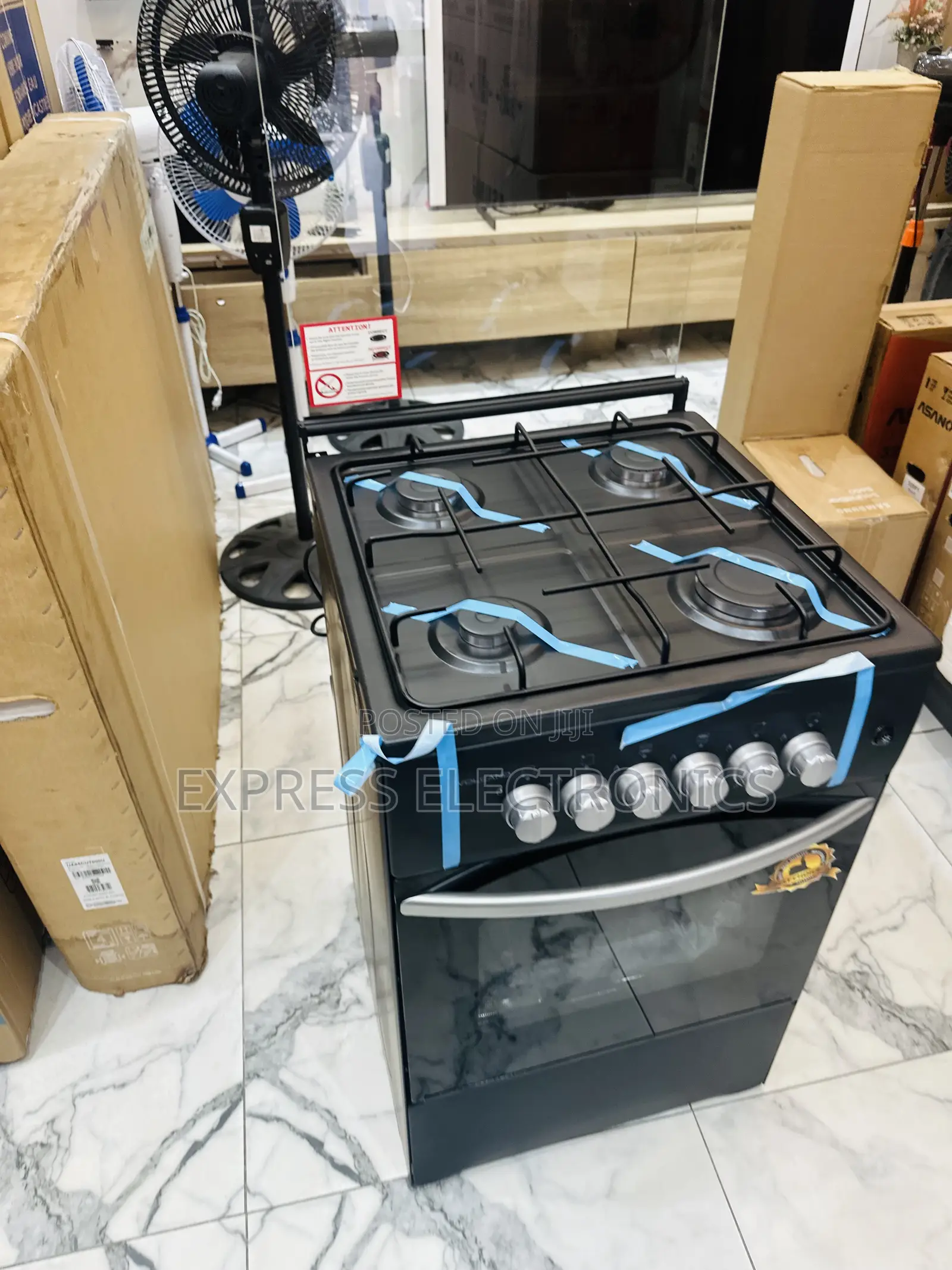 Ultra Modern Black Gas Cooker Oven 4burner 50/50