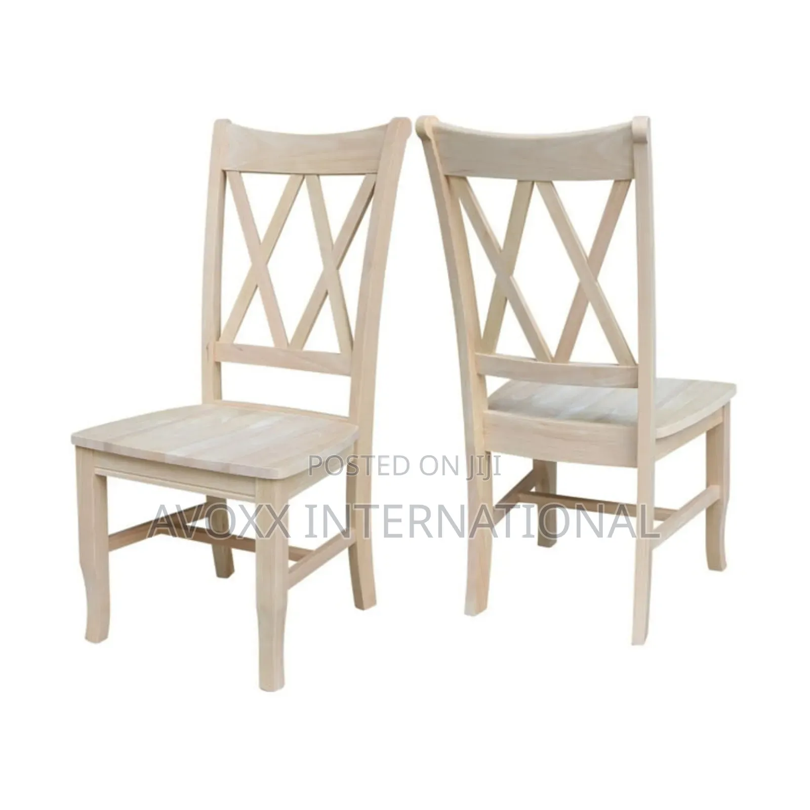 Lynn Solid Wood Double X-Back Stools (Set of 2