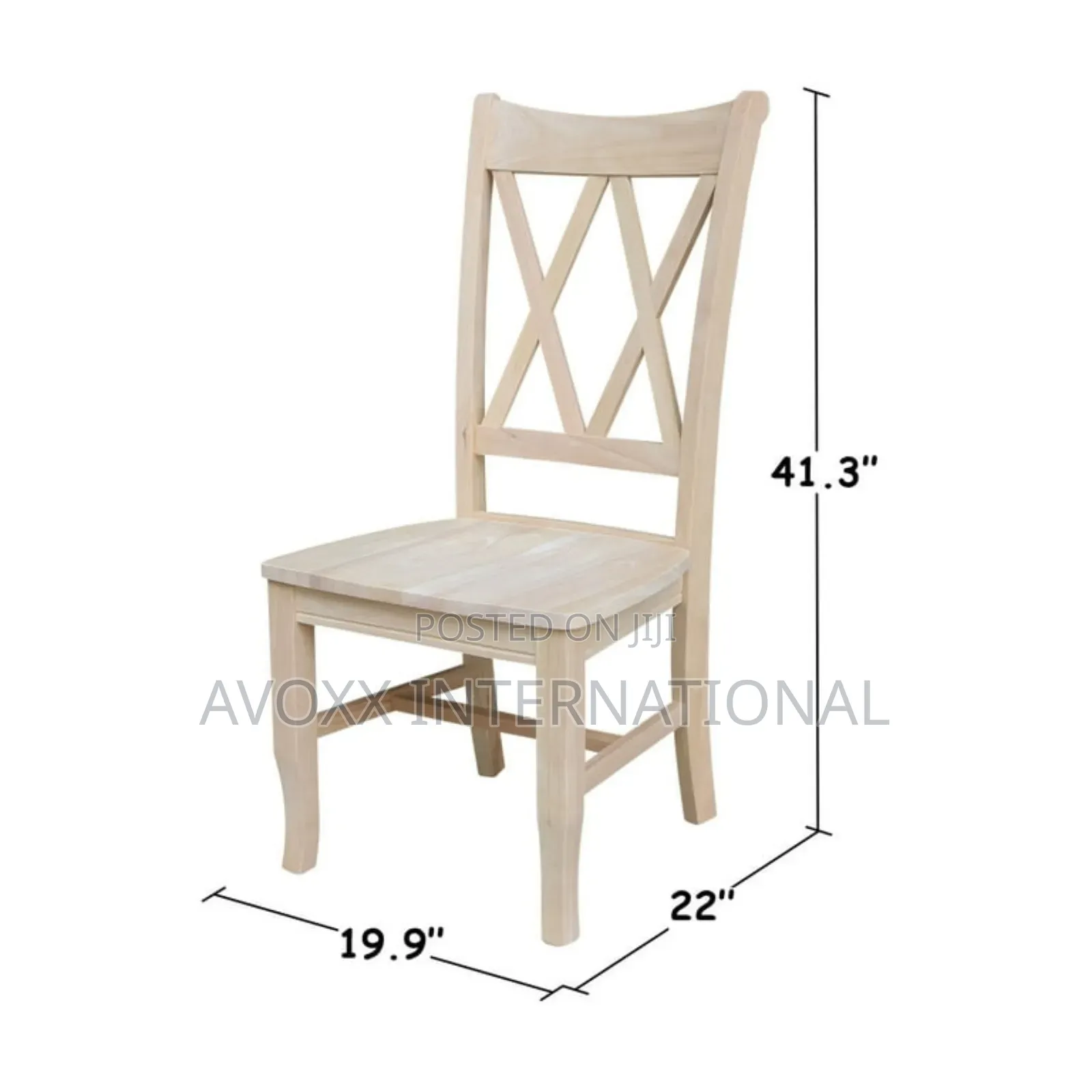 Lynn Solid Wood Double X-Back Stools (Set of 2