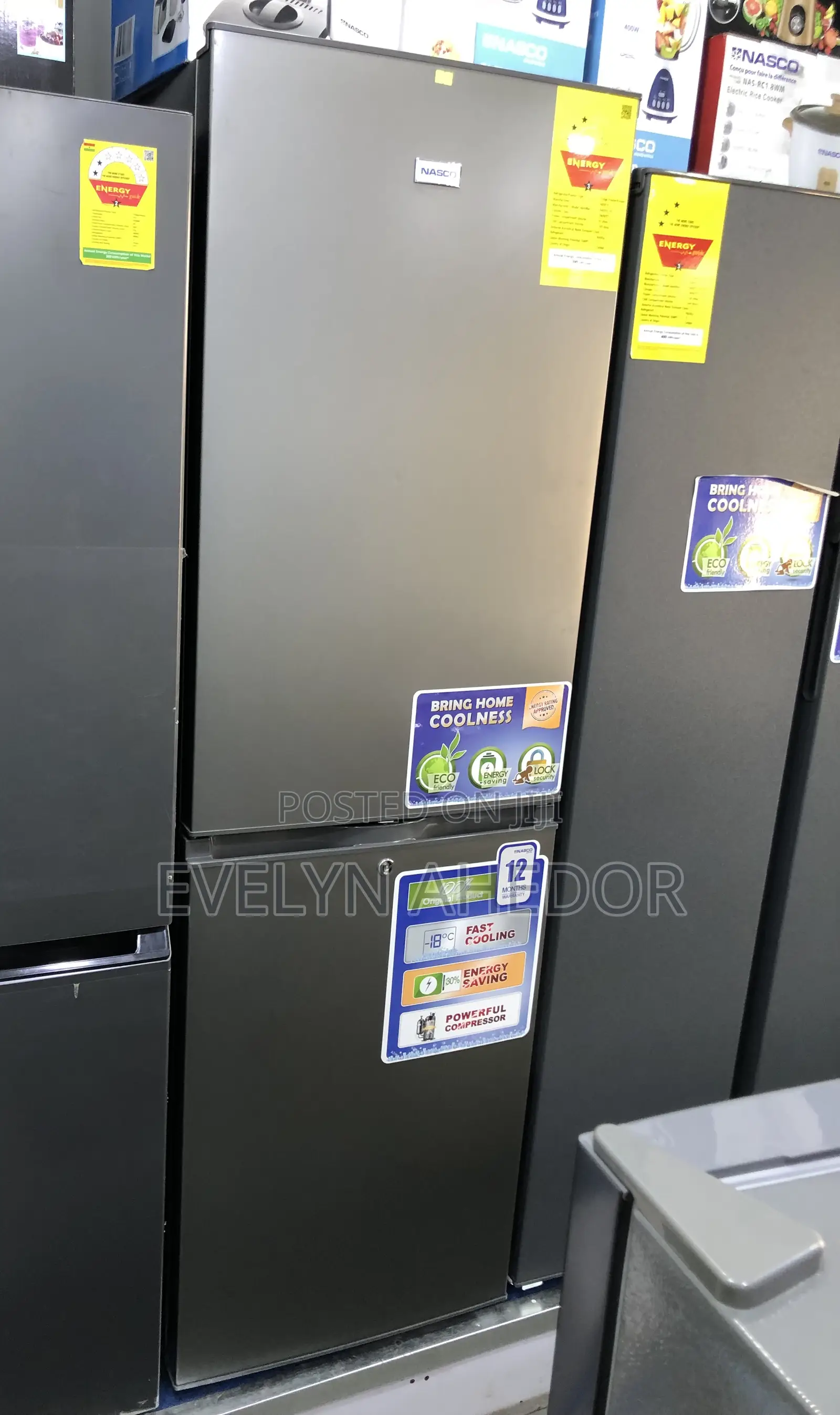 Nasco Double Door Fridge 258liters