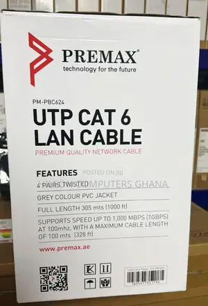 Premax PVC Jacket Cat6 Utp Cable, 305m, Pm-Fc623
