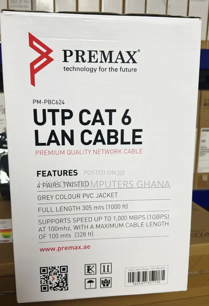 Premax PVC Jacket Cat6 Utp Cable, 305m, Pm-Fc623