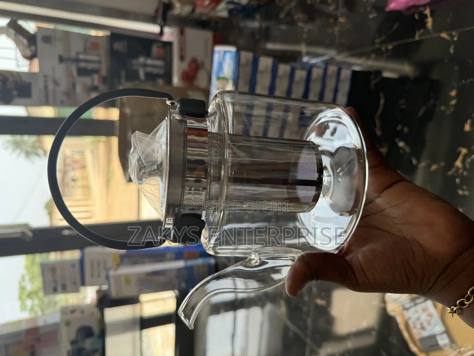 Stove Top Glass Kettle With Strainer