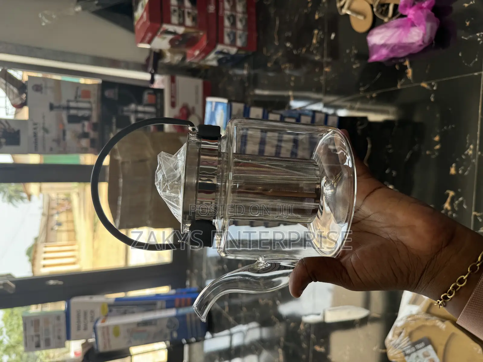 Stove Top Glass Kettle With Strainer