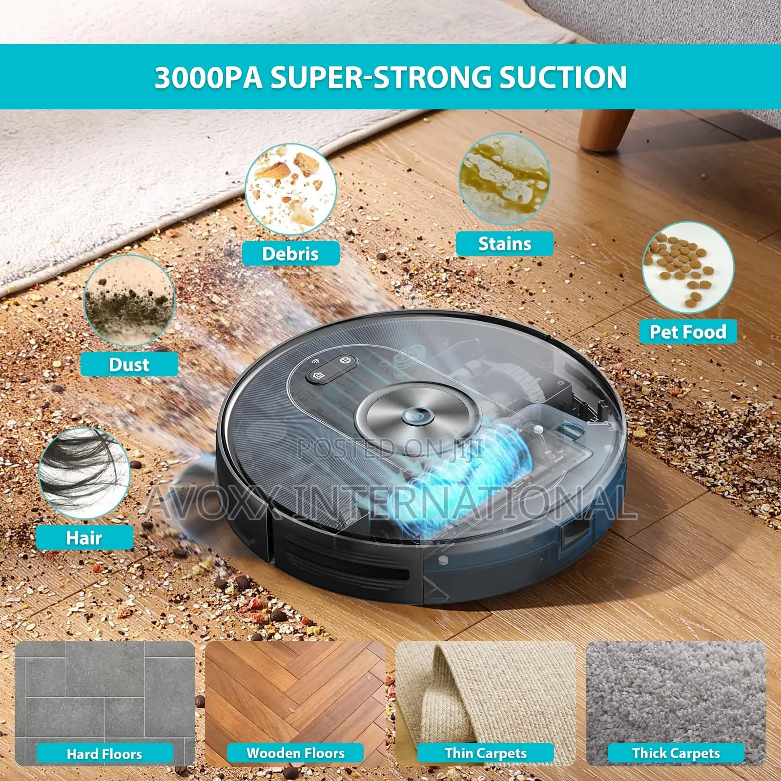 Robot Vacuums Mop, Deenkee 3000pa Strong Suction,180 Mins