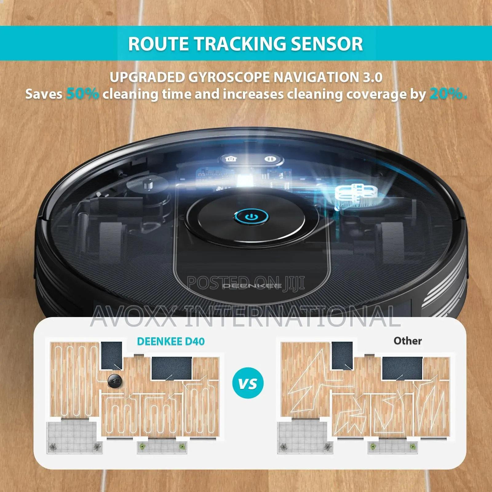 Robot Vacuums Mop, Deenkee 3000pa Strong Suction,180 Mins