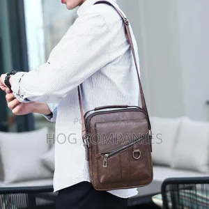 Men's Leather Crossbody Sling Messenger Bag