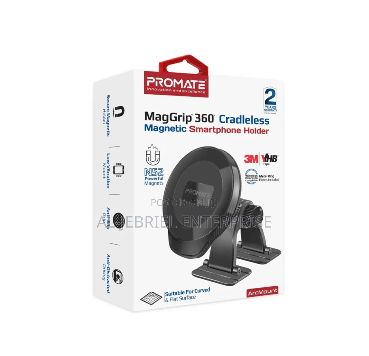 Promate Arcmount Magnetic Smartphone Holder for Cars