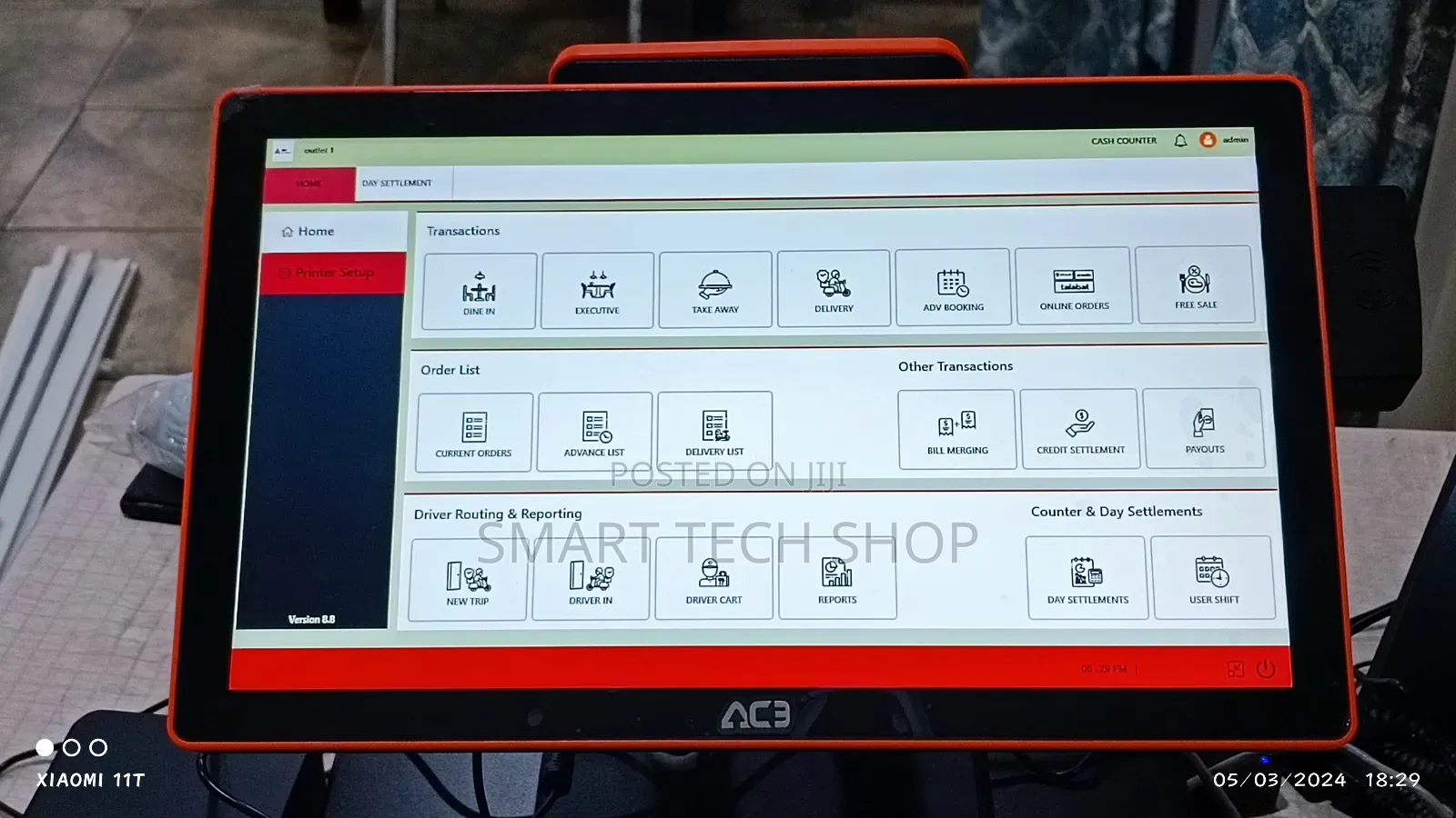 Ace 18.5 Touch Dual Screen Pos I5 8th Gen 8gb Ram 128gb Nvme, Rfid