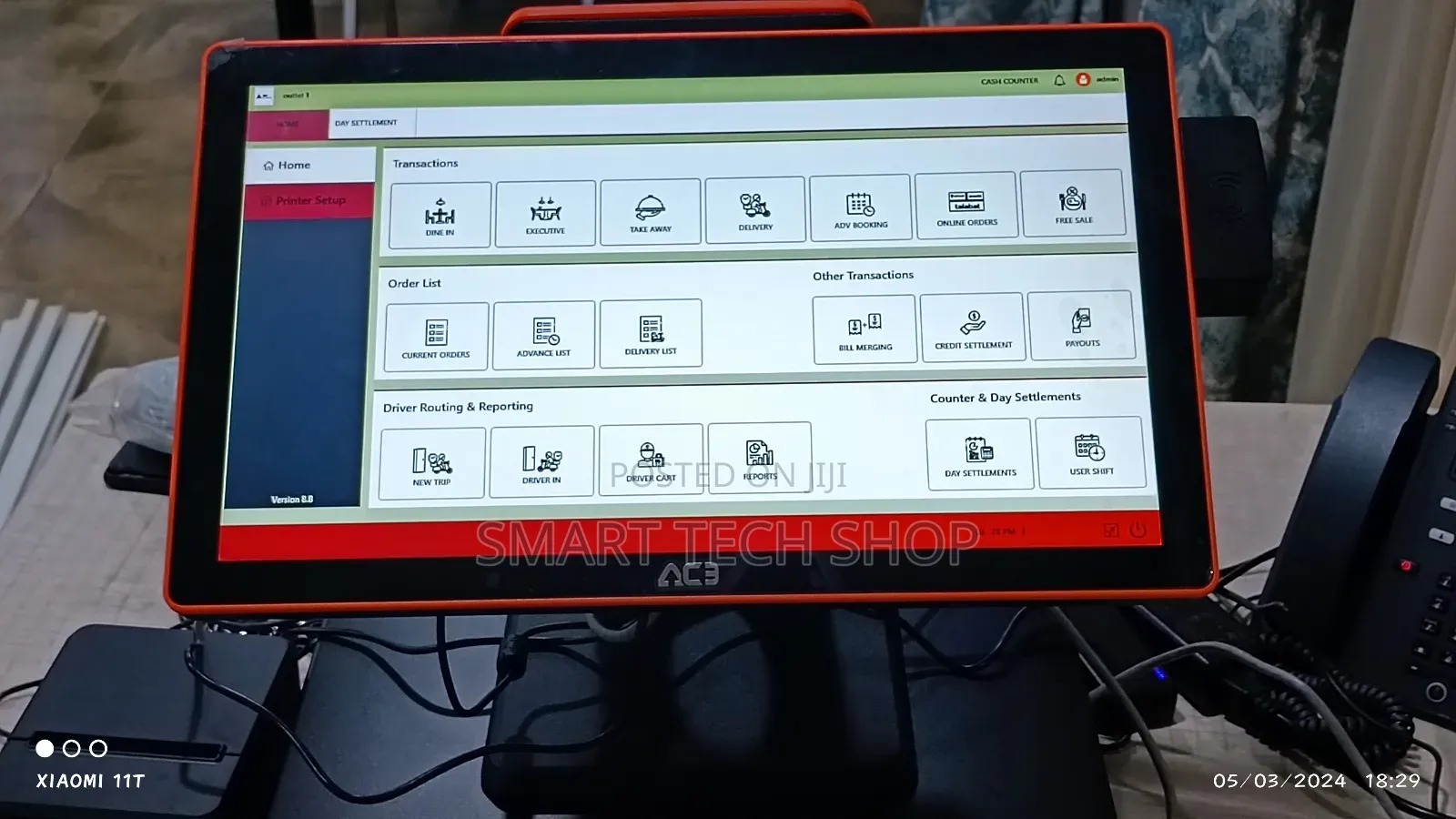 Ace 18.5 Touch Dual Screen Pos I5 8th Gen 8gb Ram 128gb Nvme, Rfid