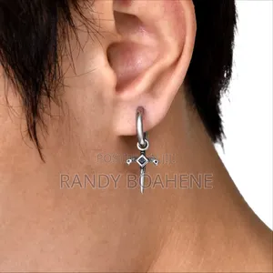 Vintage Stainless Steel Cross Hook Necklace