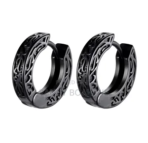 Monogrammed Men Hoop Earrings
