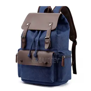 Retro Vintage Canvas Backpack Blue