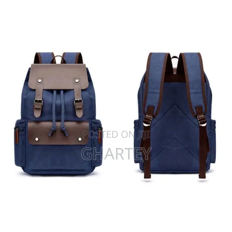 Retro Vintage Canvas Backpack Blue