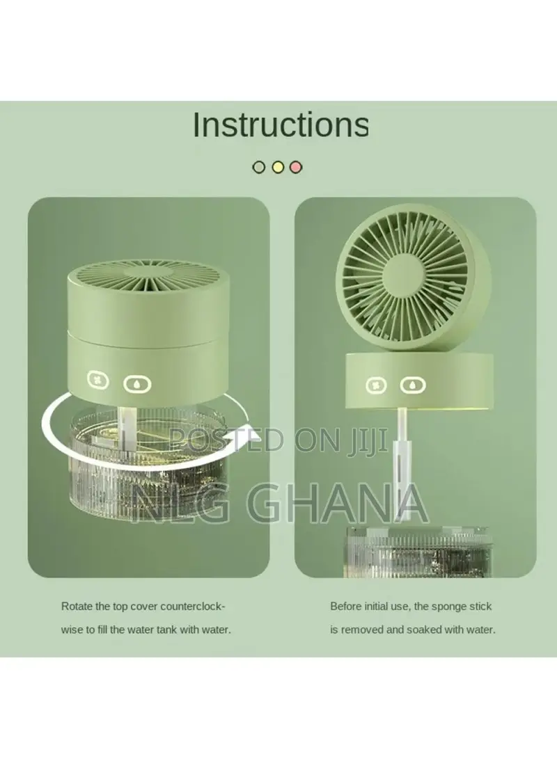 Desktop Air Conditioner Fan Rechargeable Desk Air Humidifier
