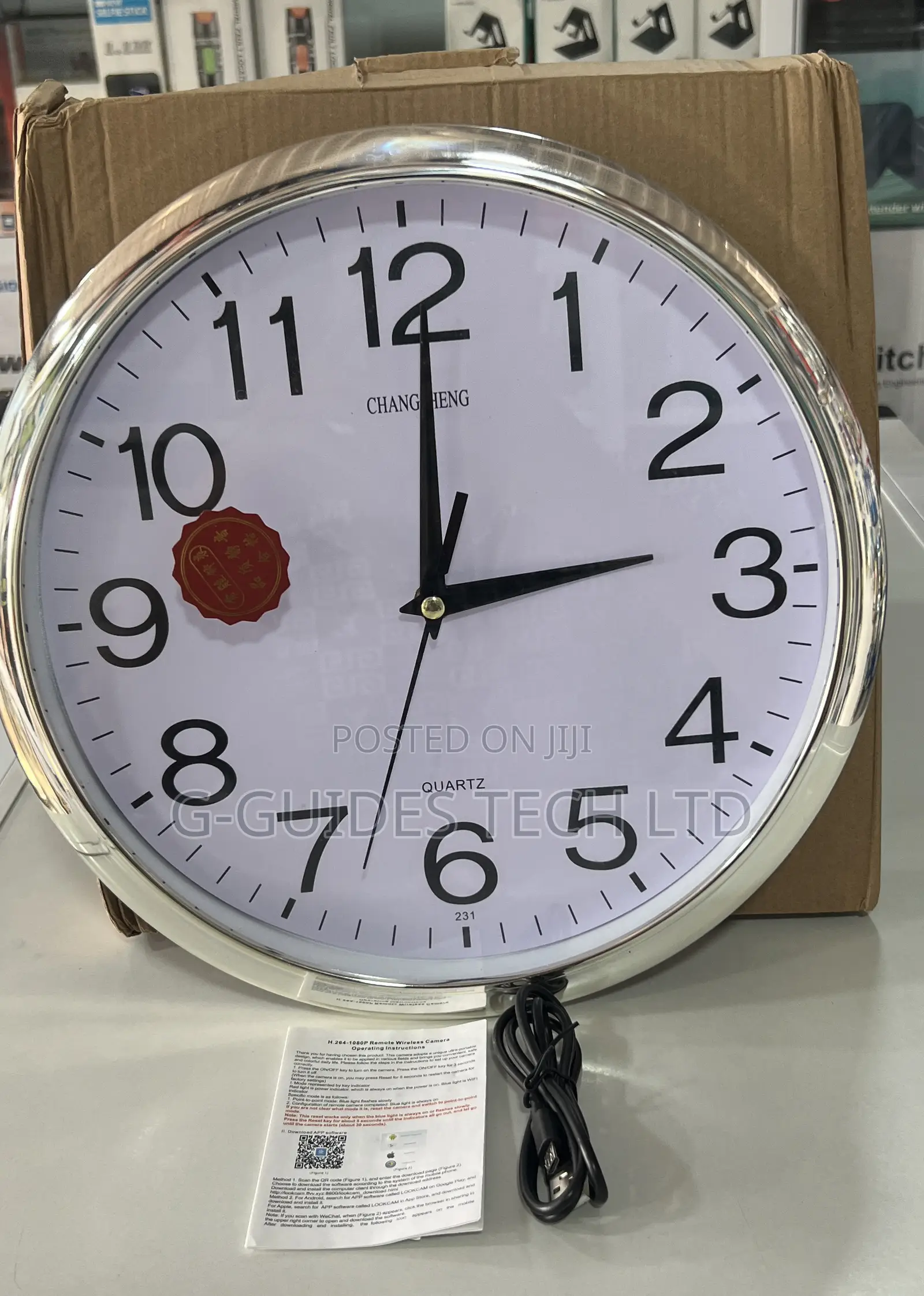 Wall Clock Wireless Wifi Hidden Camera Full Hd 1080p