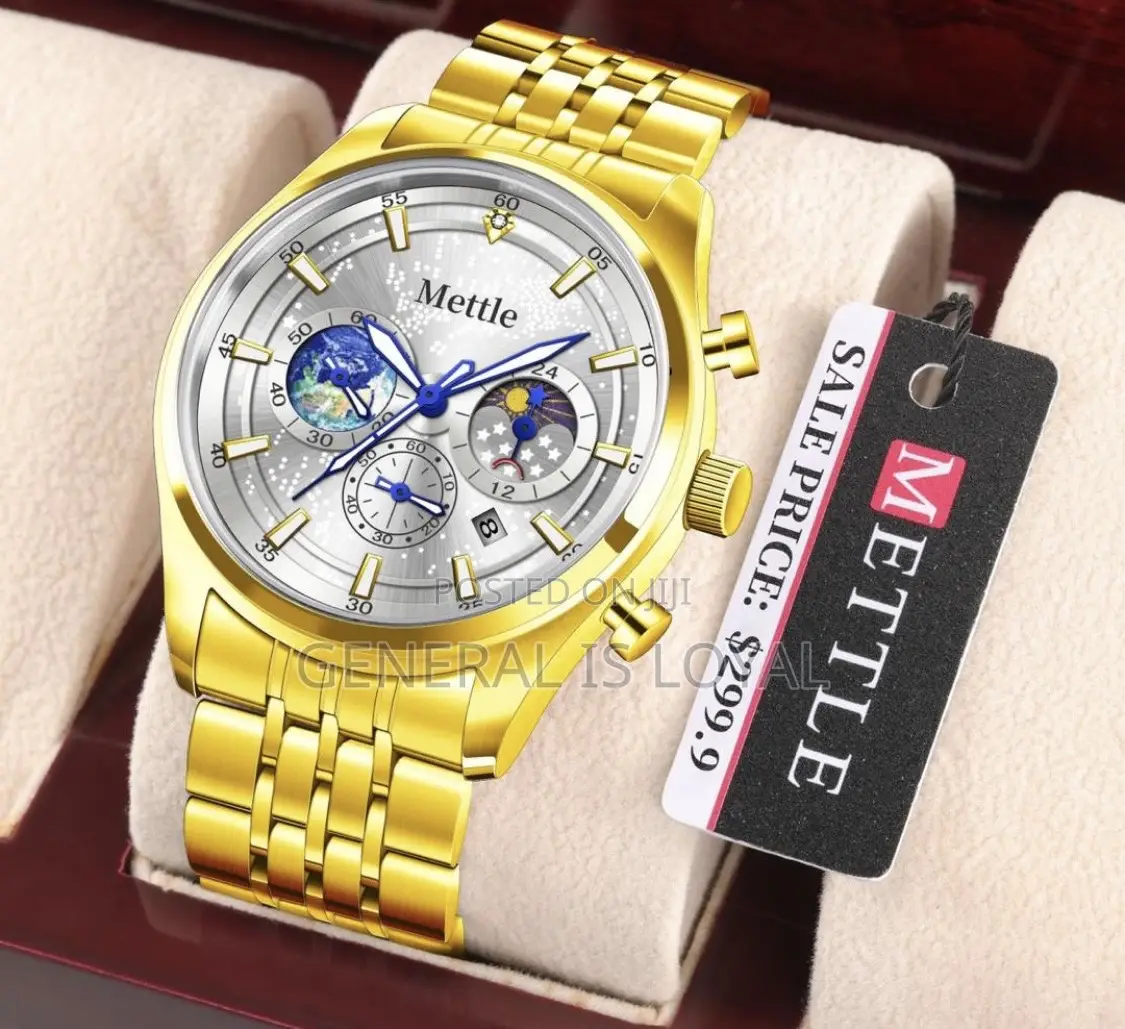 Mettle Gold /Sliver , Black Two Tone Stainless Watch