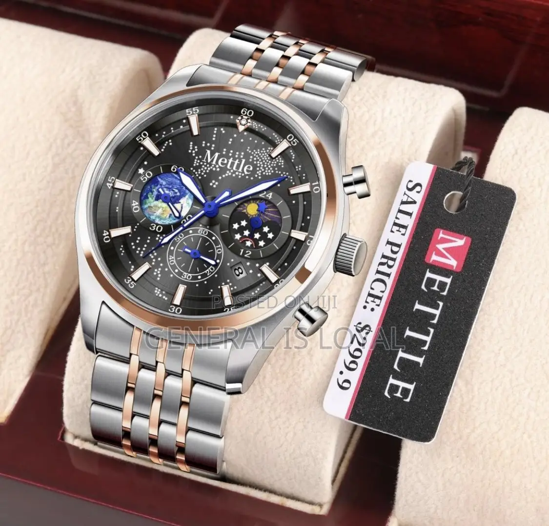 Mettle Gold /Sliver , Black Two Tone Stainless Watch