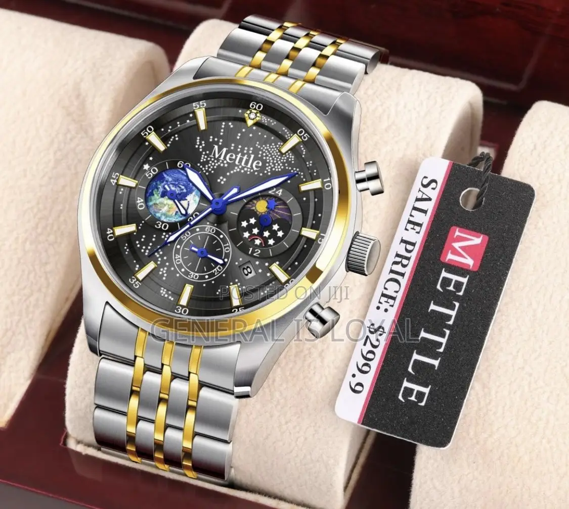 Mettle Gold /Sliver , Black Two Tone Stainless Watch