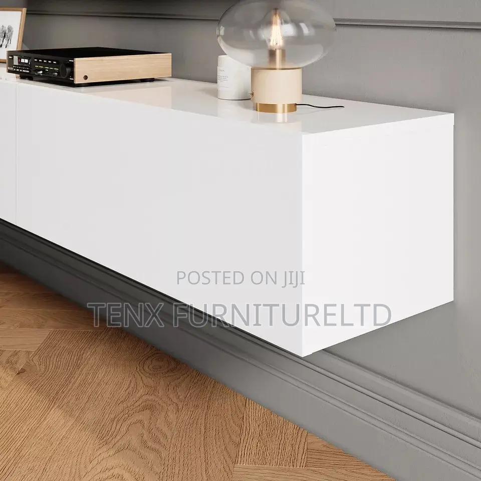 Tv Stand/Console (White) With LED Lights