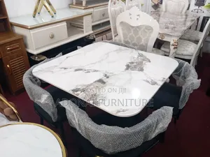 Four Chairs Marble Dining Set