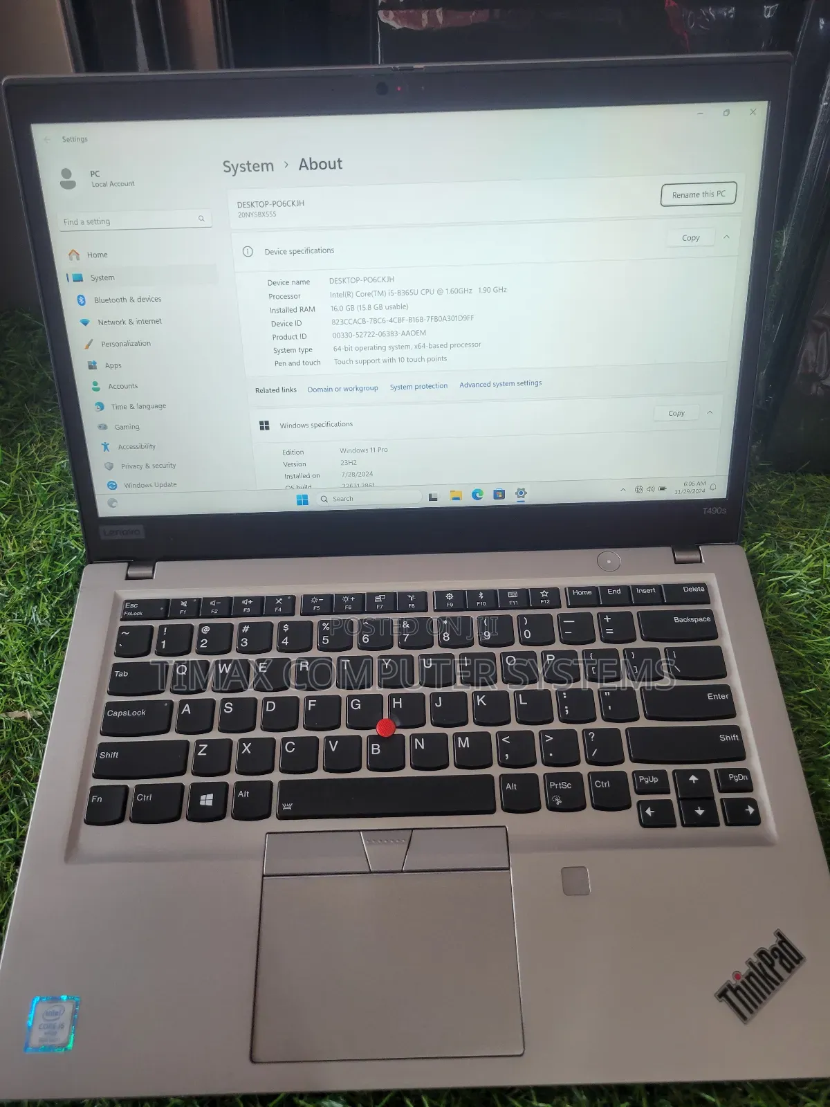Laptop Lenovo Thinkpad T490s 16GB Intel Core i5 SSD 256GB