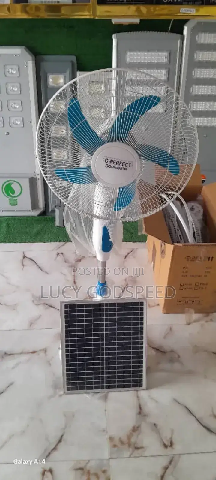 Rechargeable Standing Fan With Solar