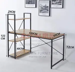 Table / Desk With Double Decker Shelves