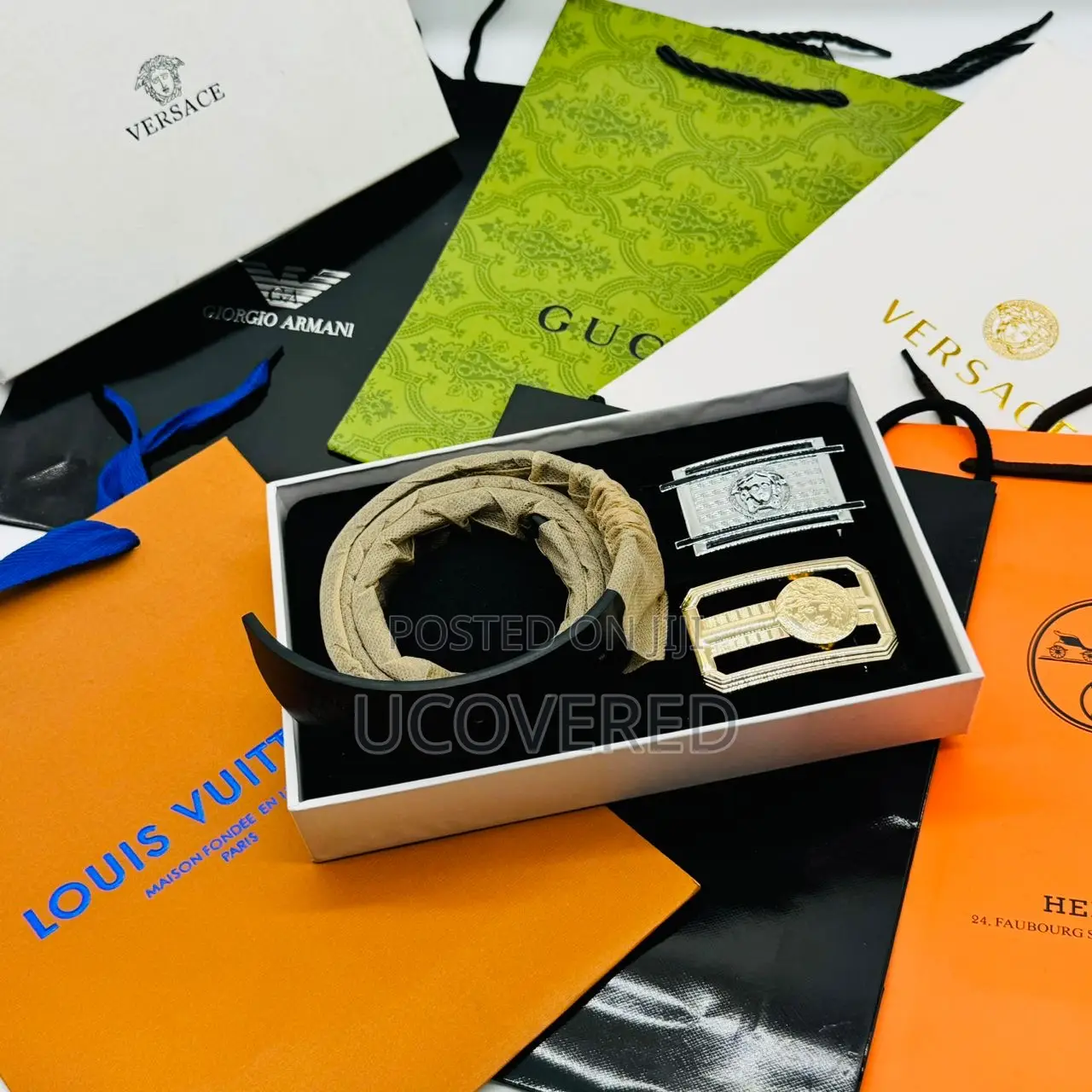 Luxury High Quality 2 in One Leather Belts