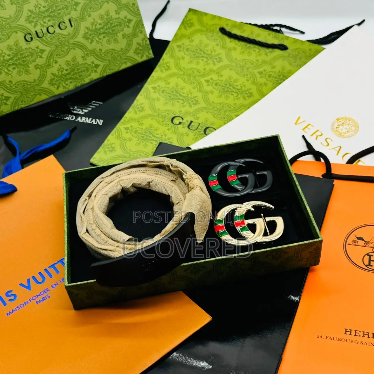 Luxury High Quality 2 in One Leather Belts