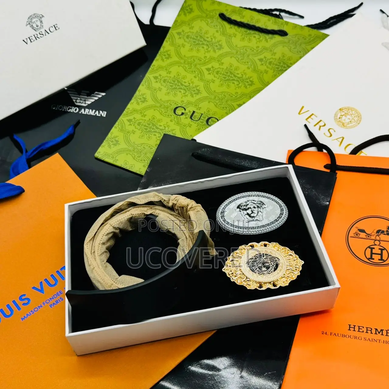 Luxury High Quality 2 in One Leather Belts