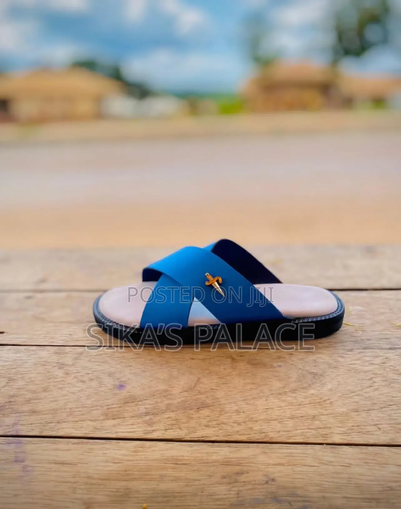 Blue Leather With Pin