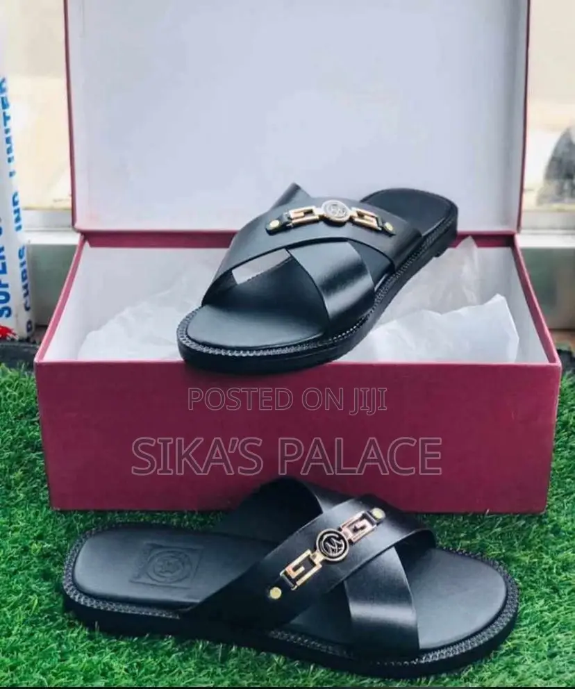 Black Chain Slippers