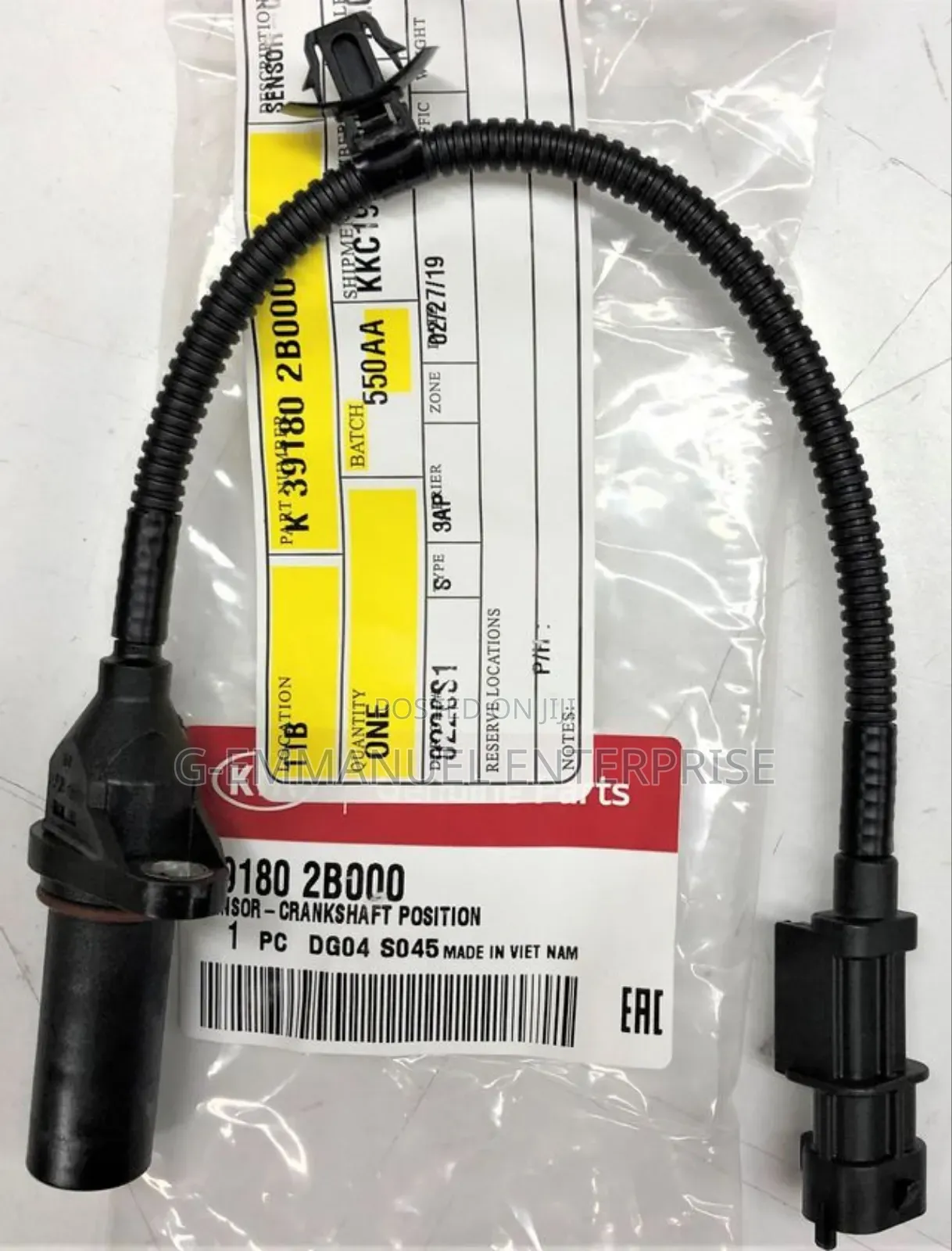 Hyundai Elantra 2015-16 Crankshaft Position Sensor. Original